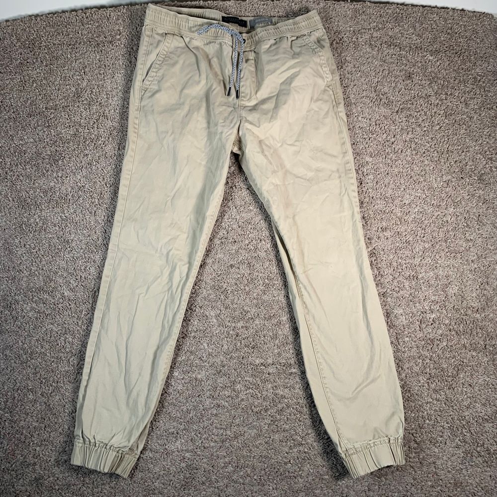 Aeropostale Jogger Pants‎ Casual Drawstring Elastic Ankle Khaki Chino S/P